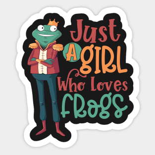 Just A Girl Who Loves Frogs - Cute frog lover gift print Sticker